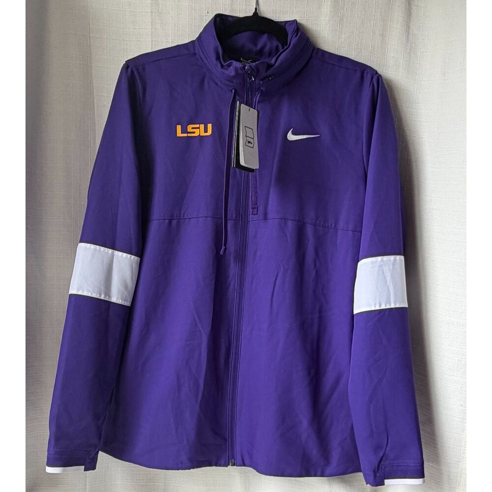 Nike LSU Tigers Women M Dri-FIT Full Zip Hooded Jacket Purple NWT CJ1796-546
